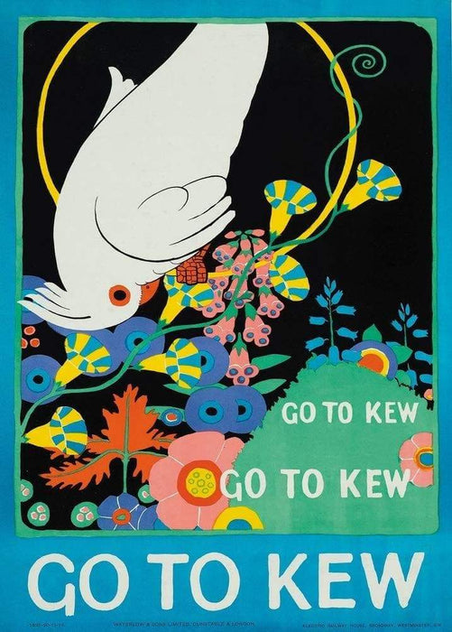 Vintage London Underground 'Go to Kew', 1915, Reproduction Classic English Travel Poster