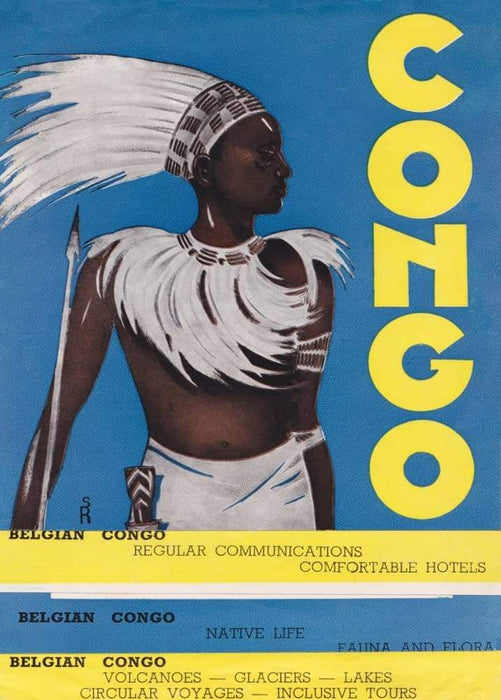 Vintage Travel Africa 'Congo', 1939, Reproduction Vintage Art Deco Travel Poster