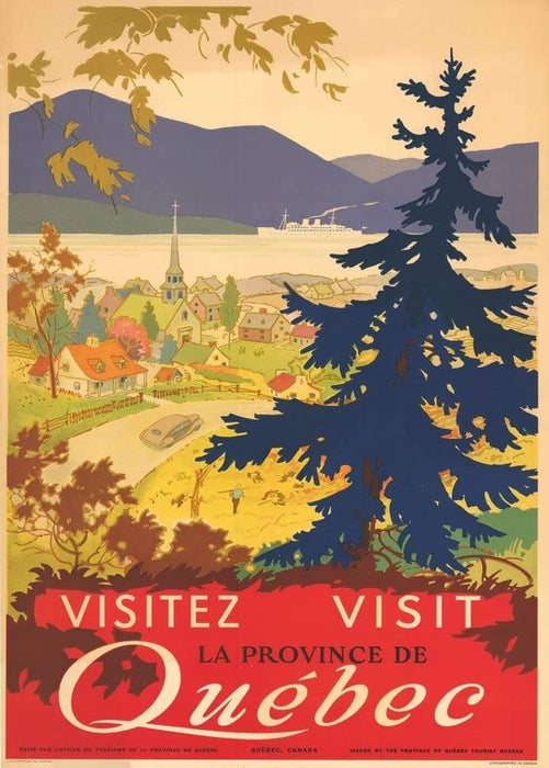 Vintage Travel Canada 'Quebec Province', 1922, Reproduction Vintage Art Deco Travel Poster