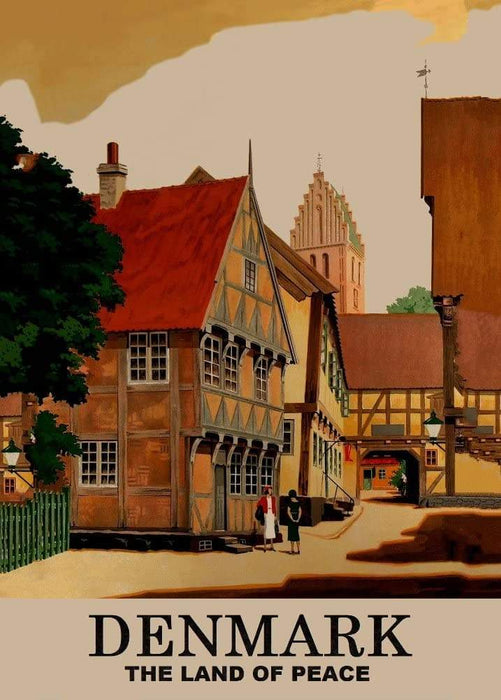 Vintage Travel Denmark 'The Land of Peace', Circa. 1935, Reproduction Vintage Art Deco Travel Poster