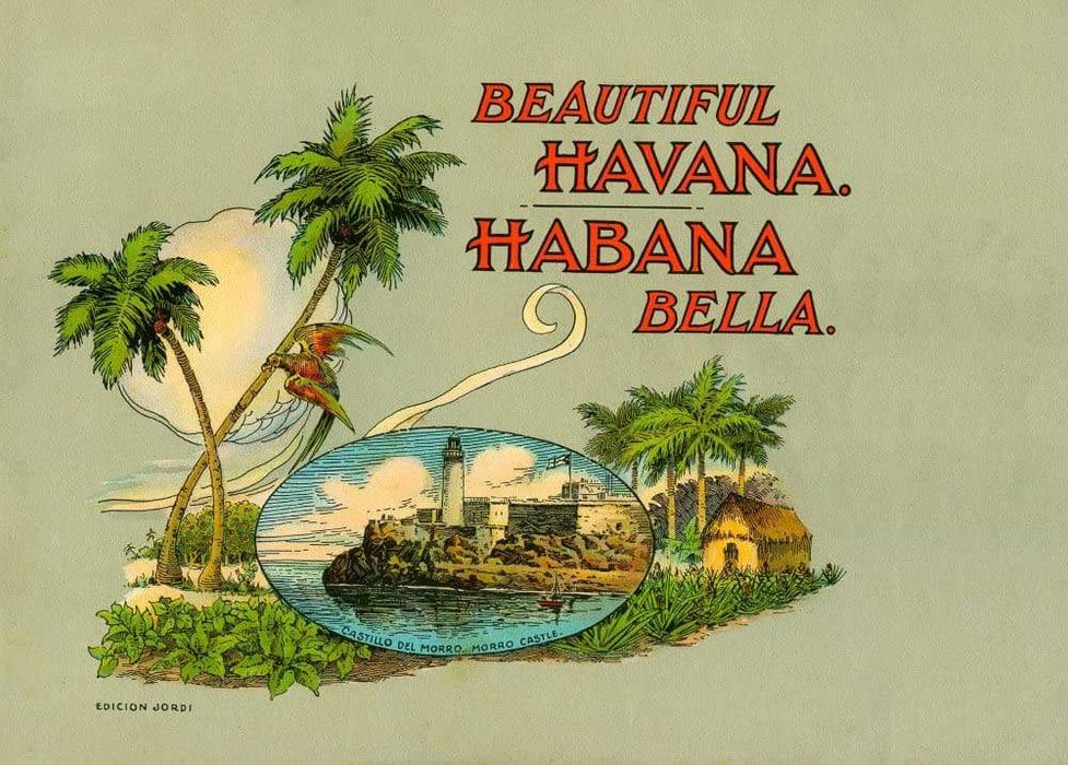Vintage Travel Cuba 'Beautiful Havana', 1930's, Reproduction Vintage Art Deco Travel Poster
