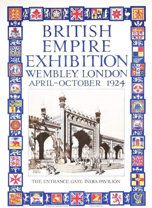 Vintage Travel England 'British Empire Exhibition at Wembley', 1924, Reproduction Vintage Art Deco Travel Poster