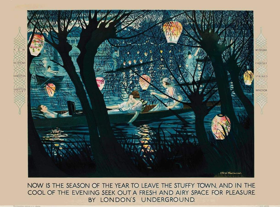 Vintage London Underground 'Now is The Season', 1925, Reproduction Vintage English Art Deco Travel Poster
