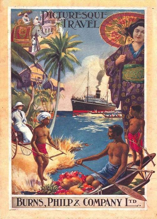 Vintage Travel Australia 'Pacific Islands and Papau Picturesque Tours', Australia, 1911, Reproduction Vintage Travel Poster