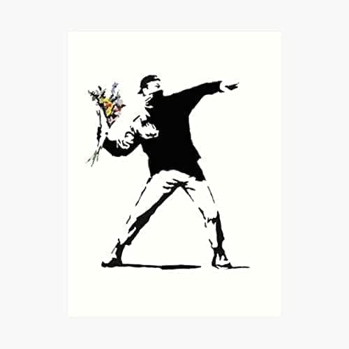Banksy Flower Bomber reproduction Wall Art Poster print wall art poster – printed in Yorkshire