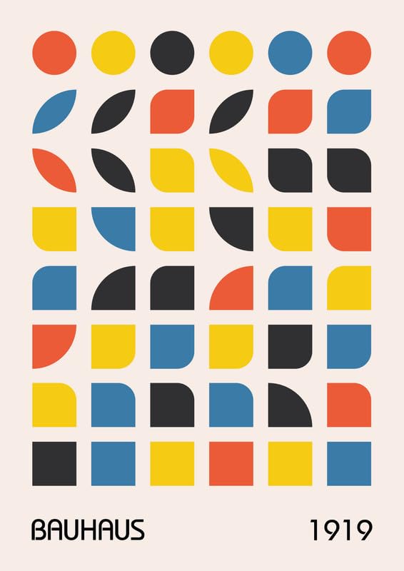 Bauhaus Style Print No. 48 Geometric Abstract Wall Art Poster Modern Minimalist Decor for Home, Office or Studio Framed or Unframed wall art poster – printed in Yorkshire