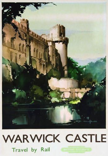 Vintage Warwick Castle British Railway Travel Poster Wall Art Print | wall art poster – printed in Yorkshire