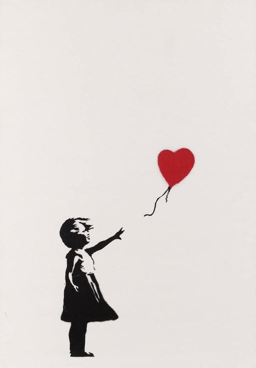 Banksy Girl With Red Heart Balloon reproduction Wall Art Poster print wall art poster – printed in Yorkshire