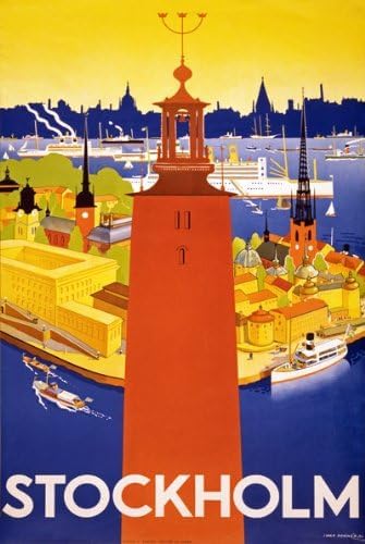 Vintage 1936 Stockholm Sweden Swedish Travel Poster Wall Art Print | wall art poster – printed in Yorkshire