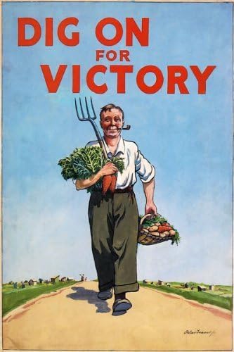 Vintage WW2 British Dig On For Victory WWII War Poster Wall Art Print | wall art poster – printed in Yorkshire