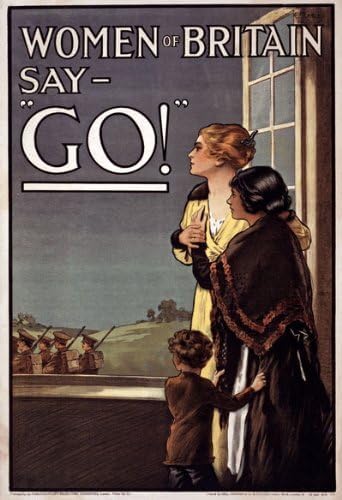 Vintage WWI Women Of Britan Say Go British Army War World War 1 Recruitment Poster WW1 Wall Art Print | wall art poster – printed in Yorkshire