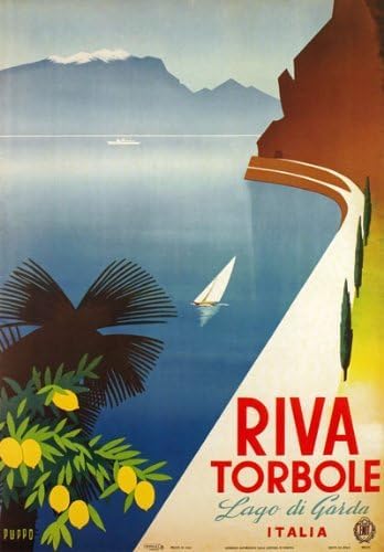 Vintage 1950's Italian Italy Riva Torbole Lake Garda Travel Poster Wall Art Print | wall art poster – printed in Yorkshire