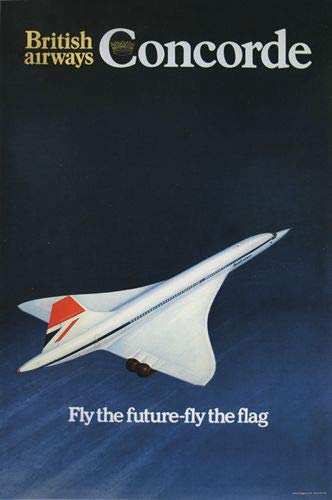 Funky Print Vintage British Airways Concorde Poster Wall Art A3 & A4 wall art poster – printed in Yorkshire