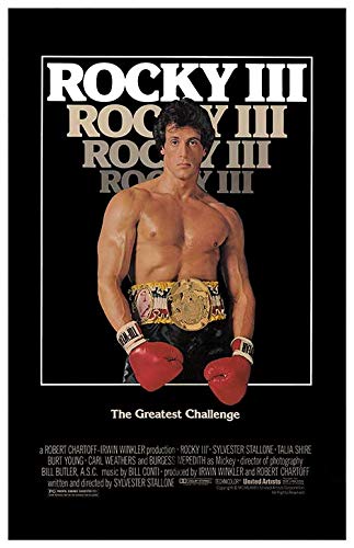 Rocky 3 Vintage Movie Poster A3 280gsm gloss print 30 x 42 cm 11.6 x 16.5 inch wall art poster – printed in Yorkshire