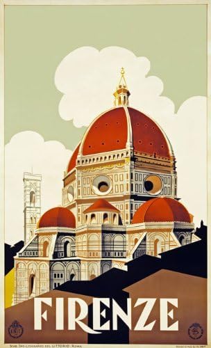 Vintage Italy Firenze Florence Italian Travel Poster Wall Art Print | wall art poster – printed in Yorkshire
