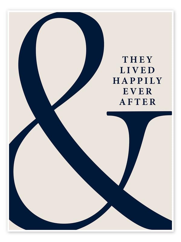 and they lived happily ever after Wall Art Poster Print new home Wedding gift wall art poster – printed in Yorkshire