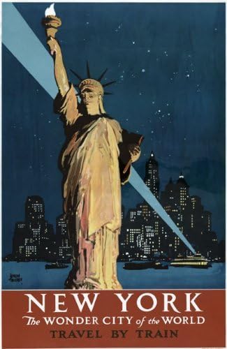 Vintage New York Wonder City Of The World America Travel Poster Wall Art Print | wall art poster – printed in Yorkshire