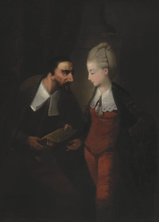 RPW Roystone Print Works Vintage Film and Theatre 'Shakespeare. The Merchant of Venice. Portia and Shylock', England, 1778, Edward Alcock, Reproduction 250gsm A4 & A3 Vintage Shakespeare Poster wall art poster – printed in Yorkshire