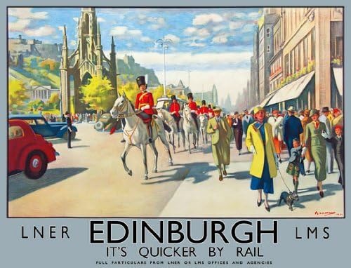 Vintage LNER LMS Edinburgh London North Eastern Railway Travel Poster Wall Art Print Reproduction Print Card | wall art poster – printed in Yorkshire