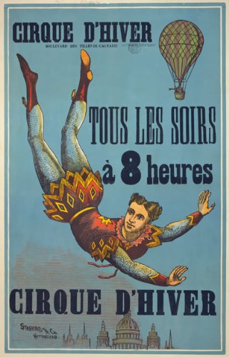 Vintage Cirque d_hiver French Circus Balloon Advertisement Poster Wall Art A3 & A4 Re-Print wall art poster – printed in Yorkshire