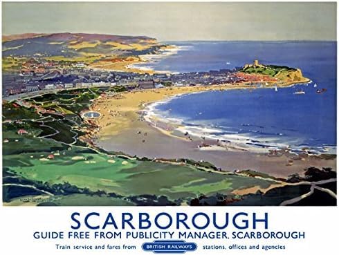 Vintage SCARBOROUGH Yorkshire British Railway Travel Retro Poster Wall Art Print | wall art poster – printed in Yorkshire