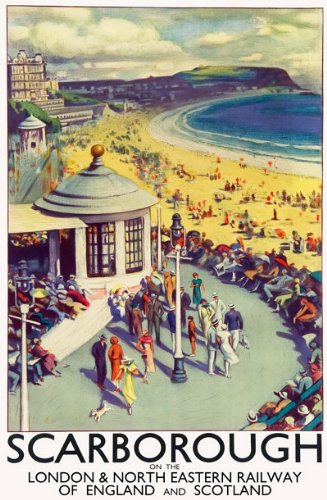 Vintage Scarborough LNER Railway Travel Poster Wall Art A3 & A4 Reproduction Print Card wall art poster – printed in Yorkshire