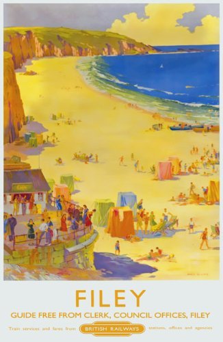 Vintage Filey North Yorkshire British Railways Travel Poster Wall Art A3 & A4 Re-Print wall art poster – printed in Yorkshire