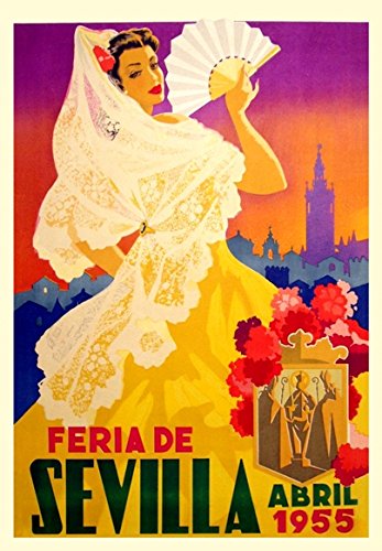 1950'S VINTAGE SPANISH SEVILLE SPRING FESTIVAL A3 Poster Wall Art A3 & A4 REPRINT wall art poster – printed in Yorkshire