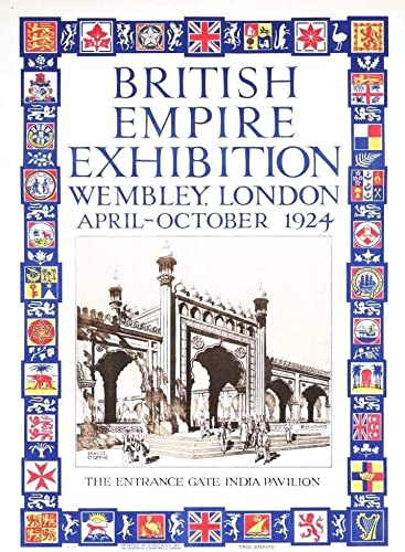 RPW Roystone Print Works Vintage Travel England 'British Empire Exhibition at Wembley', 1924, Reproduction Vintage Art Deco Travel Poster wall art poster – printed in Yorkshire