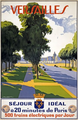 Vintage 1940's Versailles France French Travel Poster Wall Art A3 & A4 Re-Print wall art poster – printed in Yorkshire