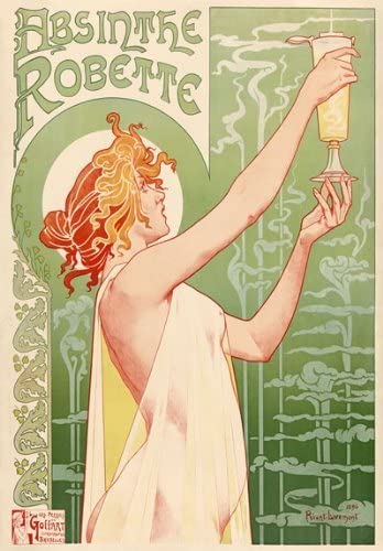 Vintage 1896 Absinthe Robette Liqueur Livemont Art Nouveau Advertisement Poster Re-Print wall art poster – printed in Yorkshire