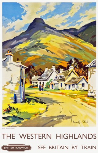 Vintage Western Highlands Scotland Railway Travel Poster Wall Art A3 & A4 Re-Print wall art poster – printed in Yorkshire