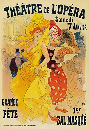 Vintage Opera Theatre Masqurade Ball French Jules Cheret Advertising Poster Wall Art A3 & A4 Re-Print wall art poster – printed in Yorkshire
