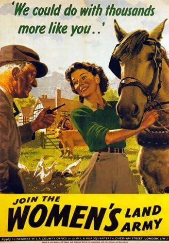 Vintage WW2 Join The Womens Land Army British WWII World War Poster Wall Art Print | wall art poster – printed in Yorkshire