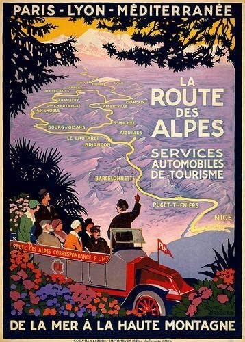 Vintage 1920s French Route Des Alpes France Travel Poster Wall Art Print | wall art poster – printed in Yorkshire