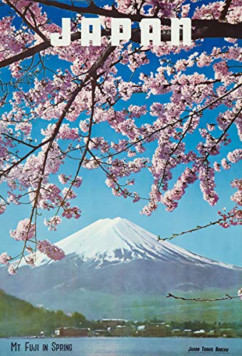 Vintage Japanese Mt Fuji In Spring Japan Travel Poster Wall Art A3 & A4s Prints wall art poster – printed in Yorkshire