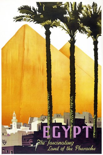 Vintage Egyptian 1930's Egypt Land Of The Pharaohs Travel Poster Wall Art A3 & A4 Re-Print wall art poster – printed in Yorkshire