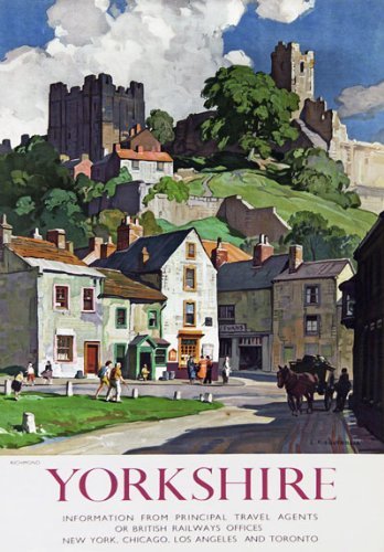 Vintage Yorkshire Richmond Railway Travel Poster Wall Art A3 & A4 Re-Print wall art poster – printed in Yorkshire