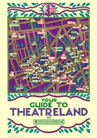 RPW¨ Roystone Print Works Vintage Underground Your guide to Theatreland Vintage A3 Travel Poster Advert 1920's Restored wall art poster – printed in Yorkshire