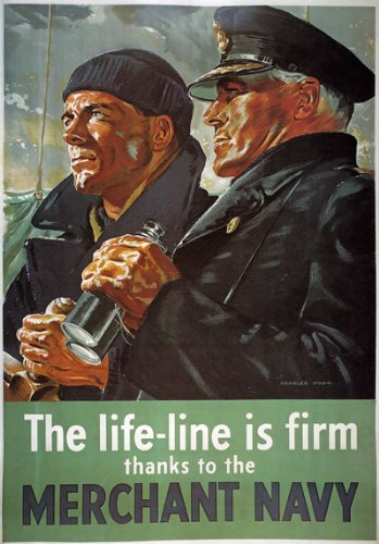 Funky Print Vintage 1940's WW2 Merchant Navy Life Line Is Firm British WWII War Poster Wall Art A3 & A4 wall art poster – printed in Yorkshire