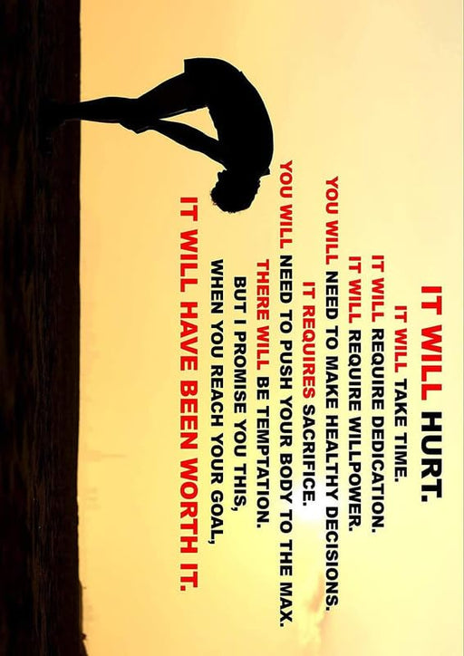 Inspirational Motivational Quote Sign Poster Print Picture) Sports, Running, Athletics, Triathlon wall art poster – printed in Yorkshire