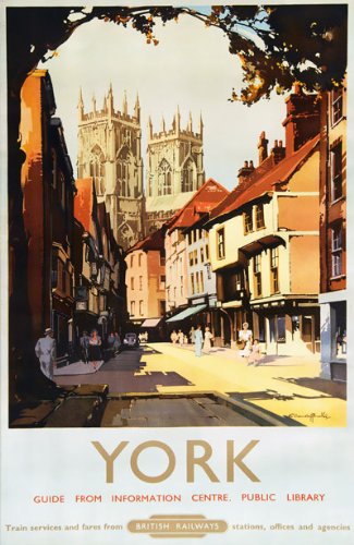 Vintage YORK Yorkshire British Railway Travel Poster Wall Art A3 & A4 Re-Print wall art poster – printed in Yorkshire
