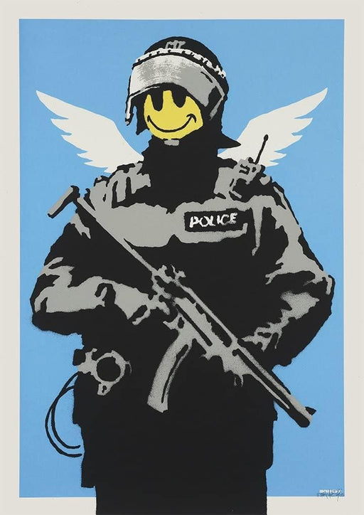 Banksy - Smiley Face Policeman - A4/A3 Wall Art Poster Print Picture Photo wall art poster – printed in Yorkshire