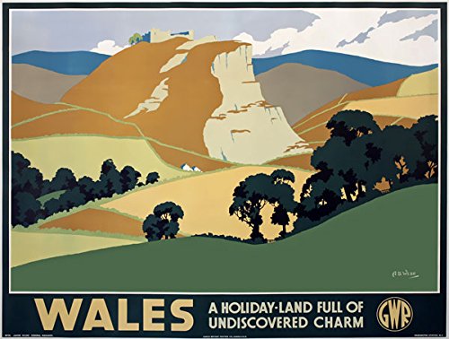 Vintage British Wales Holiday GWR Welsh Railway Travel Retro Poster Wall Art A3 & A4 Re-Print wall art poster – printed in Yorkshire