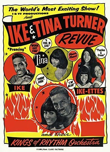Vintage Ike And Tina Turner Rock & Roll Concert Gig Band Advertisement Poster Print wall art poster – printed in Yorkshire