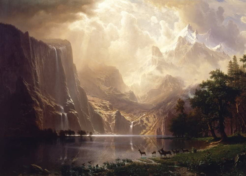 Albert Bierstadt 'Among The Sierra Nevada, California, Detail', Germany, 1868, Reproduction 250gsm A4 & A3 Classic Art Poster Print wall art poster – printed in Yorkshire