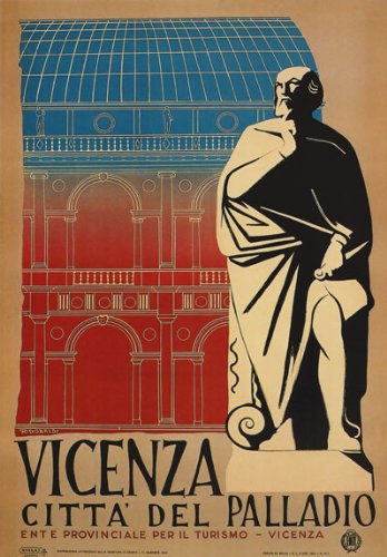 Vintage 1950's Vicenza Citta Del Palladio Italy Italian Travel Poster Wall Art A3 & A4 Re-Print wall art poster – printed in Yorkshire