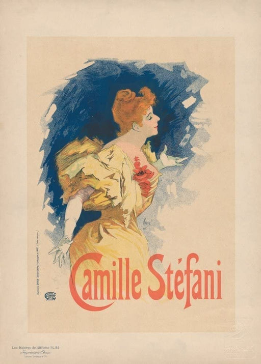 RPW Roystone Print Works Jules Cheret 'Camille Stefani', France, 1886, Reproduction 250gsm A4 & A3 Vintage Classic Art Nouveau Poster wall art poster – printed in Yorkshire