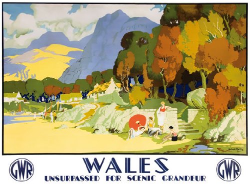 Vintage Wales Scenic grandeur GWR Railway Travel Poster Wall Art A3 & A4 Re-Print wall art poster – printed in Yorkshire