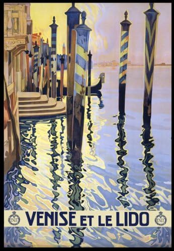 Vintage 1920's Italy Venise Le Lido Venice Italian Travel Poster Wall Art A3 & A4 Re-Print wall art poster – printed in Yorkshire